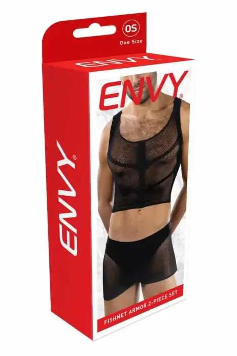 ENVY Fishnet Armor divdaļīgs komplekts – melns – One Size