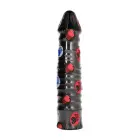 All Black Ribbed Dildo – 26 cm (10.2″) — Photo 1