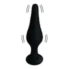 Silicone Vibrating Anal Plug with Remote Control – 12 cm – Black — Photo 5