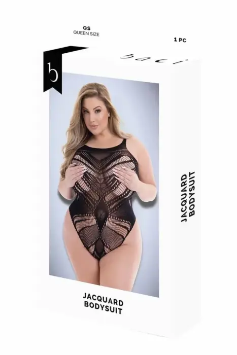 BACI Jacquard Bodysuit Black, Model QS – Queen Size – Black
