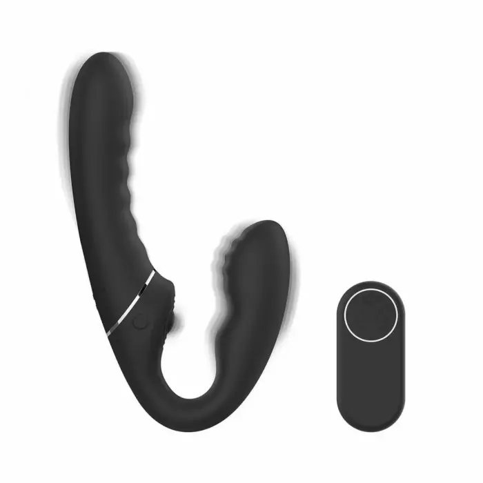 No-Parts Strapless Strap-On Tapping страпон-вибратор – черный