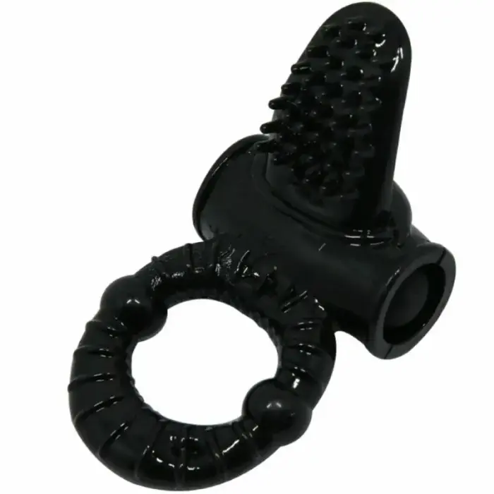 Baile Sweet Ring Black – Vibrating Silicone Intimate Ring with Rabbit Element