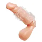 Vibrējoša teksturēta erekcijas uzmava – 9 cm (3.5″) – Caurspīdīgs — Foto 2