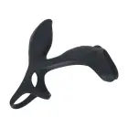 LEVELZ Power Ring Vibrating Silicone Ring with Shaft Loop – Black — Photo 3