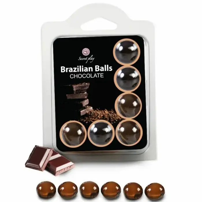 Secret Play Brazilian Balls massaažiõli kuulid – šokolaad – 6 tk