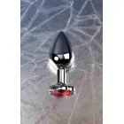 Sudraba anālais spraudnis ar rozā sirds formas dārgakmeni – S – Pink Foto 9