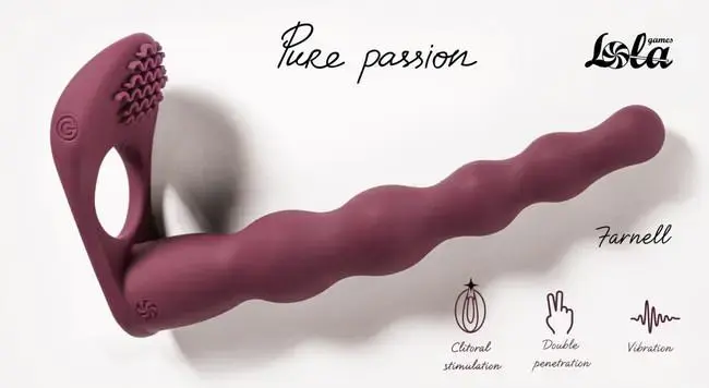 Strap-on Pure Passion Farnell vibrators – 17 cm (6.5″) – sarkans
