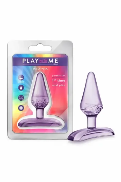 Blush Play With Me Jolly Plug – kompaktne TPE anaalpistik – lilla – 6,9 cm