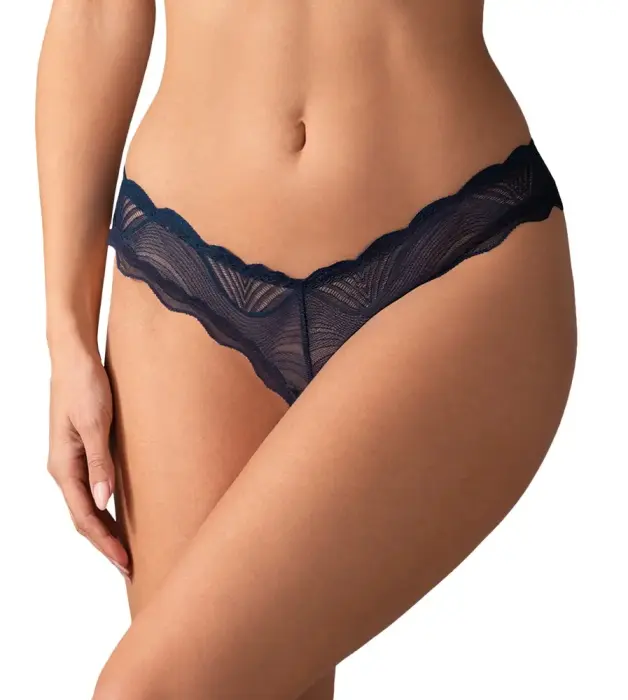 Obsessive Nightly Blue Thong – Transparent Lace – XS/S