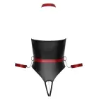 Cottelli BONDAGE Bodysuit with Harness – Black/Red – XL — Photo 11