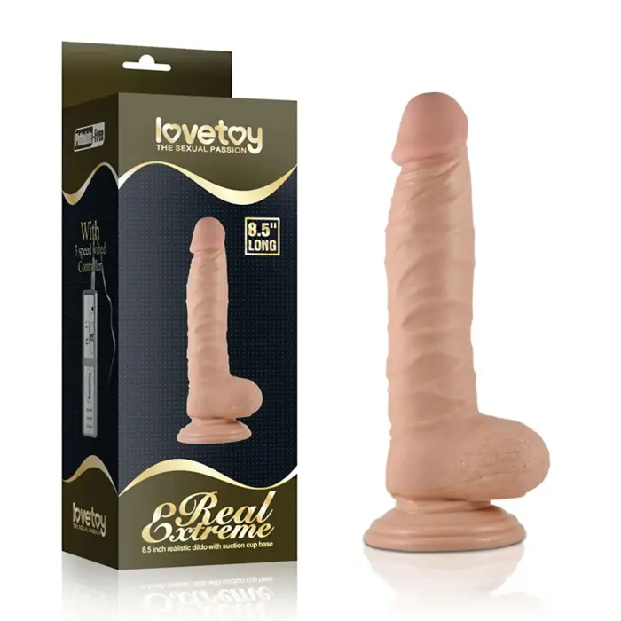 LoveToy Real Extreme Large Dildo – reālistisks dildo – PVC – miesas krāsa – 21,6 cm