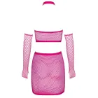 Cottelli FANTASY Topu, mini svārku un roku sildītāju komplekts – koši rozā – S/M Foto 6