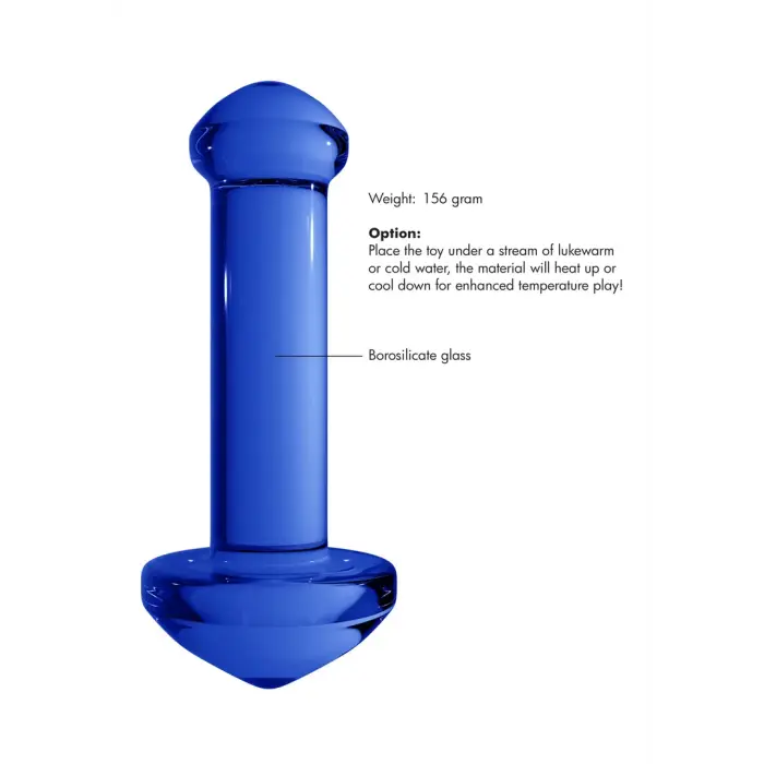 Stikla dildo – 15 cm (6″) – Zils Foto 7