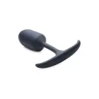 Premium silikona anālais spraudnis ar svaru un tekstūru – M – 10-15 cm – Melns — Foto 2