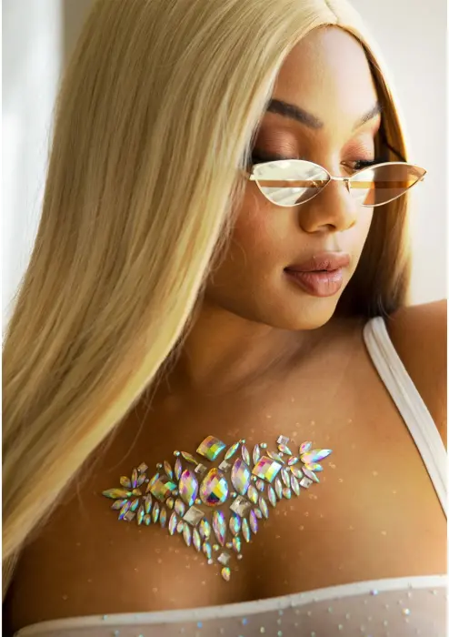 Leg Avenue Aura ķermeņa rotaslietu uzlīmes – caurspīdīgs – One size Foto 2