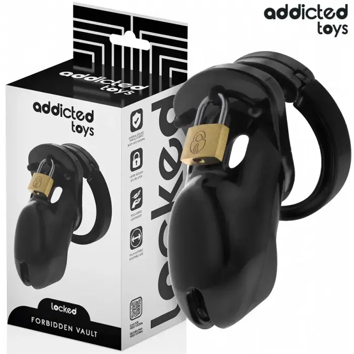 Addicted Toys Locked Model – Надежная регулируемая клетка целомудрия 10 cm черный