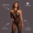 Matilda Lace Mesh Bodysuit with Open Crotch – One Size – Black — Photo 4