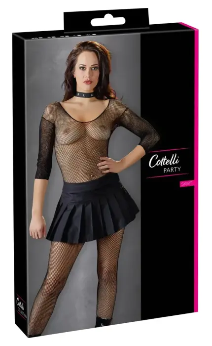 Faltenminirock pleated mini skirt – Black – S
