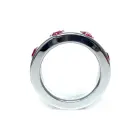 Metal Cock Ring with Pink Diamonds – Medium — Photo 2