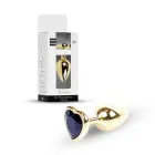 Plug-Jewellery Gold Heart Anal Plug – 7 cm (2.8″) – Black — Photo 9