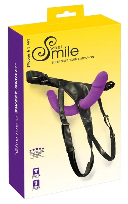 Sweet Smile ülipehme topelt strap-on dildo – 32 cm (12.6″) – nahavärv