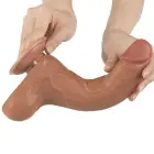 Sliding Skin divkārtu dildo – 21.5 cm (8.5″) – Brūns — Foto 5