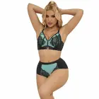 SUBBLIME 955557 zaļš tīkliņa un lakādas krūštura komplekts – S/M — Foto 1