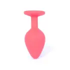 Plug-Jewellery analinis kištukas su mėlynu deimantu – M – 8 cm (3.1″) – Raudonas — Nuotrauka 6