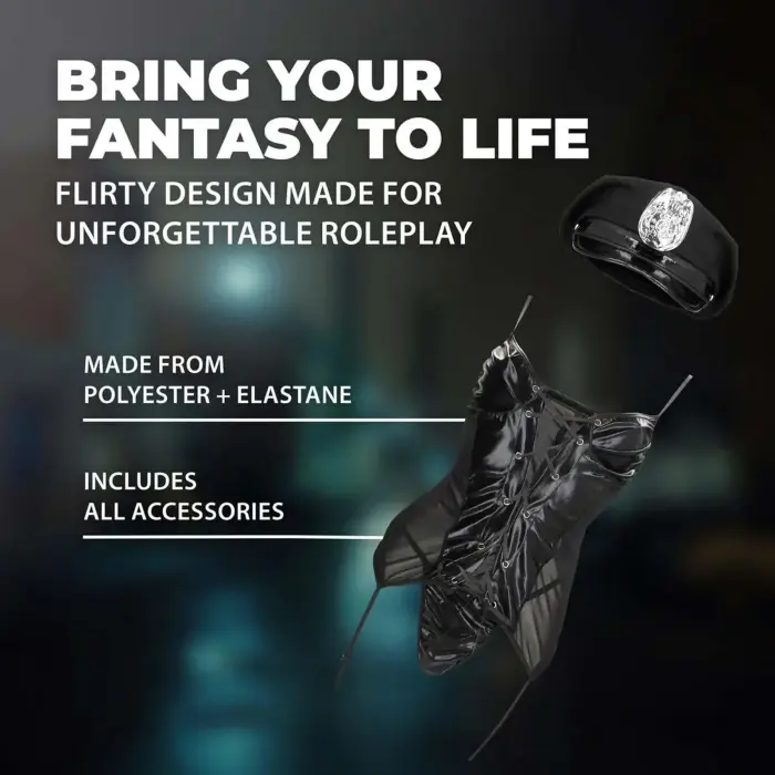 Seksuāla policistes kostīms – melns – S/M Foto 5