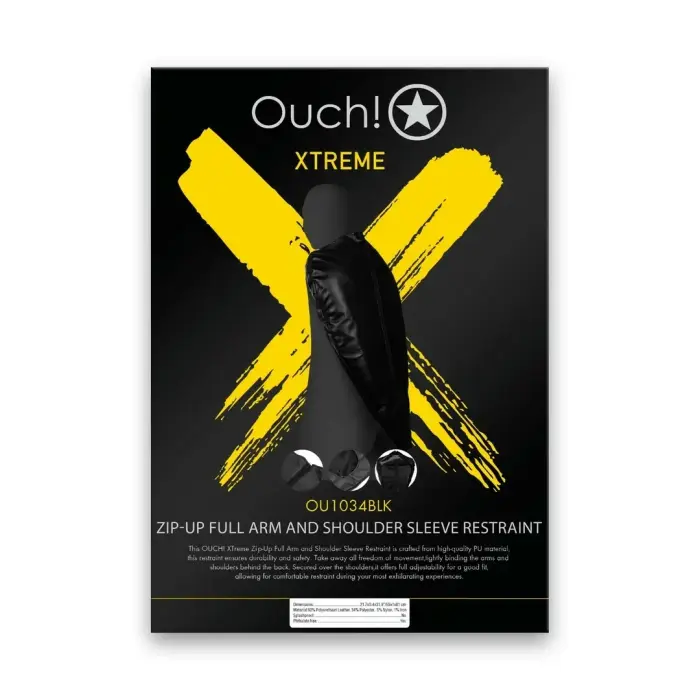 Ouch! OU1034BLK Adjustable Faux Leather Ankle Cuffs Black