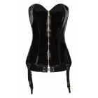 Guilty Pleasure Black Amber Corset – корсет из Datex с золотой молнией спереди, шнуровкой сзади и съёмными бретелями – чёрный – Размер: M — Фото 4