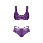 Vibres – 2-piece bra and string set with adjustable straps and silver pendant detail – purple – size S/M — Photo 3