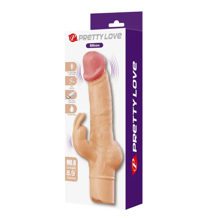 Pretty Love Ellison реалистичный кролик-вибратор – 22.6 cm – телесный