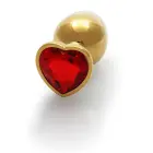 Sirds formas dārgakmens anālais spraudnis – līdz 15 cm – Gold/Ruby Red — Foto 5