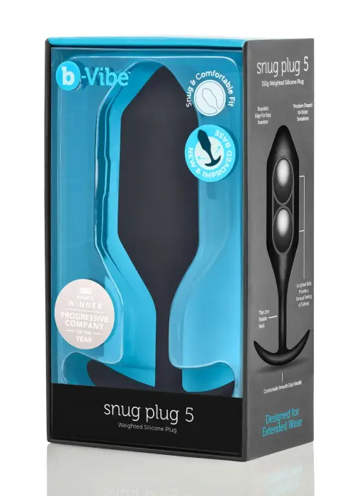B-Vibe Snug Plug 5 – XL – Melns Foto 3