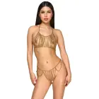 Cottelli ACCESSOIRES Gold Chain Bikini Set – Halterneck Top and String — Photo 2