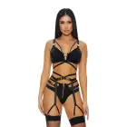Dreamgirl Buckle Up 3-Piece Lingerie Set with Gold Accents – XL — Photo 1