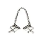 Mr. Steel Press Nipple Clamps With Chain – Silver — Photo 5