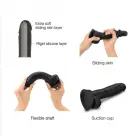 Libiseva naha realistlik dildo – 20–23 cm – Must — Foto 3