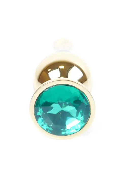 Plug-Jewellery Gold Anal Plug – 9.5 cm – Green