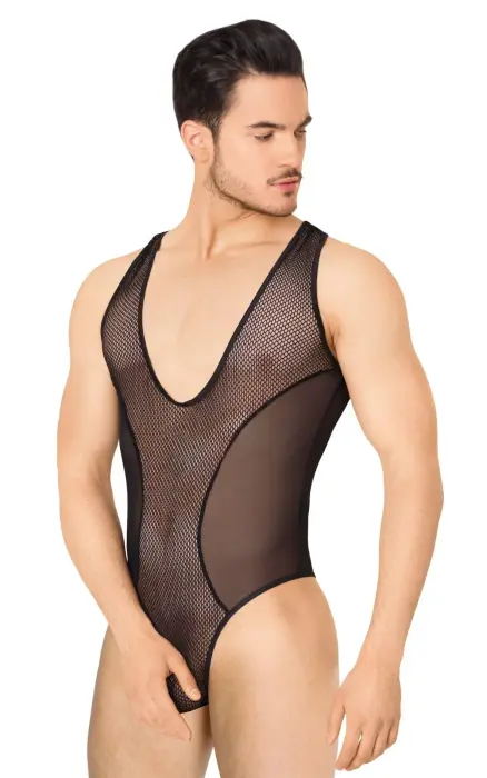SoftLine 4609 Mesh Bodysuit – Black – M