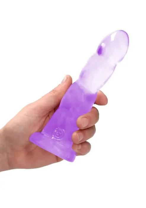 Netikras dildo su siurbtuku – 17 cm (7″) – Violetinė Photo