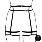 Double Strap Garter Belt with Adjustable Sliders - Plus Size - Black — Photo 5