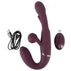 Javida Strapless Strap-On Flic dubultais vibrators – rozā — Foto 13