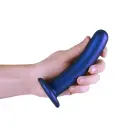 Gluds silikona G-punkta dildo – 14,5 cm (6″) – Metālisks Foto 6