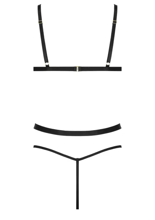 Pitsist bodi kuldsete kettidega – must – L/XL
