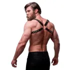 Fetish Submissive Attitude Men's Brigade Eco-Leather Adjustable Chest Harness – Black – One size — Photo 9