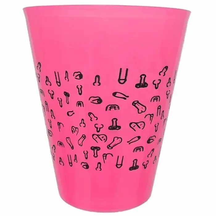 Diablo Picante party cup – fuchsia with black motifs – 500 ml