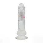 RealRock LED Vibrating Straight Dildo with Suction Cup – 20 cm (8″) – Clear — Photo 3