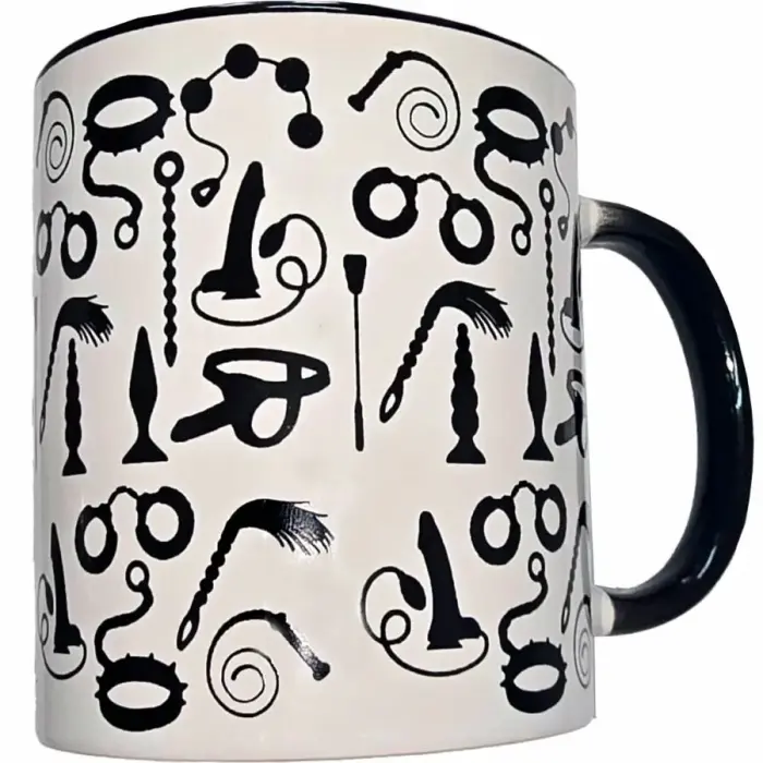 Diverty Sex Ceramic Mug 370 ml – bondage art – black handle